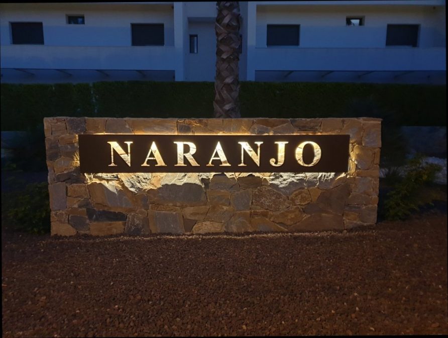 las colinas golf lighted sign of the naranjo community